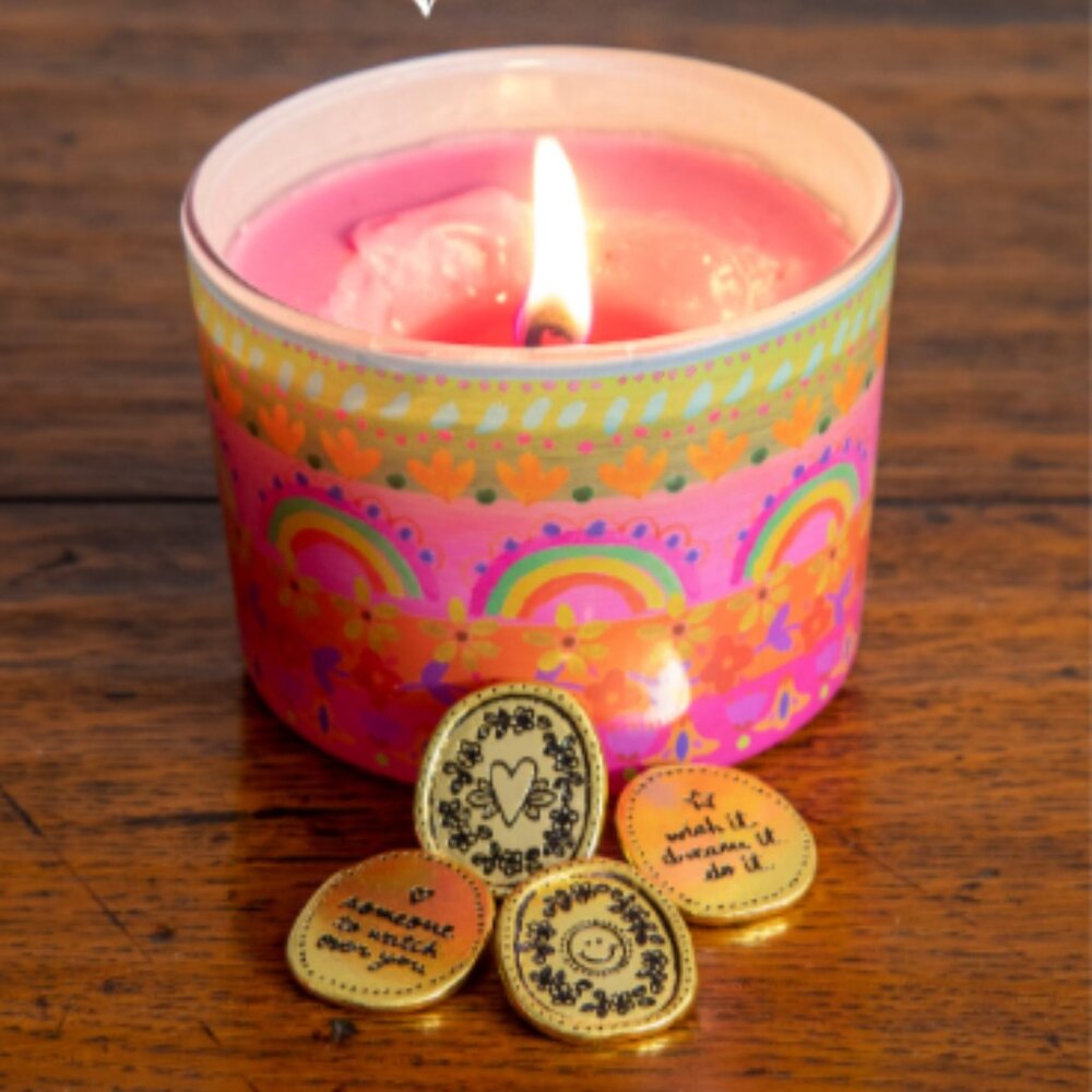 SOLD OUT - Rainbow Surprise 5oz Candle - Rainbow Border - Natural Life